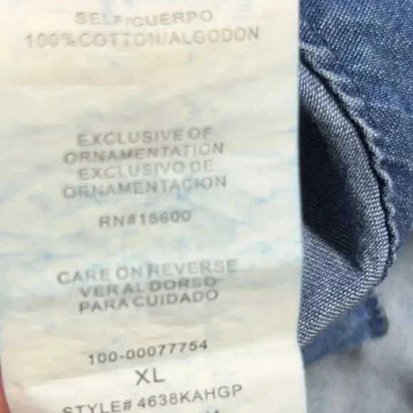 SEQUAN HEARTS Chambray Tiered Crop Leg Jumpsuit size XL - Picture 5 of 5